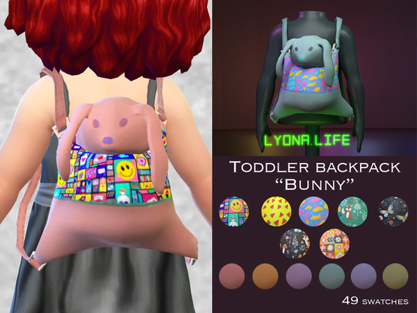 Sims 4 — [lyonalife] todl_acchat_backpack_bunny_animated.package by lyonalife — toddler female male category: Hat