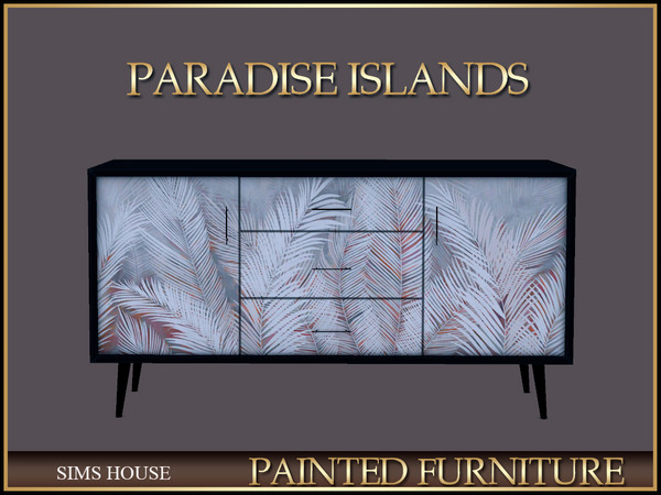 Sims 4 — [Sims House] Built-in cabinet horizontal. PARADISE ISLANDS by Sims_House — PARADISE ISLANDS PAINTED FURNITURE: