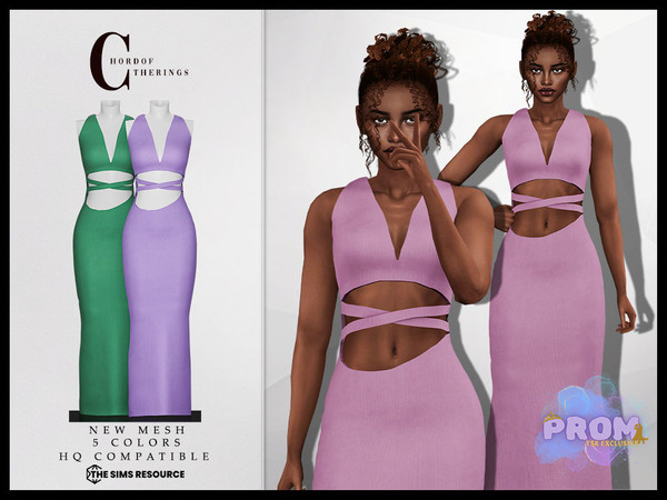Sims 4 — Prom Dress D-369 by ChordoftheRings — ChordoftheRings Prom Dress D-369 - 5 Colors - New Mesh (All LODs) - All