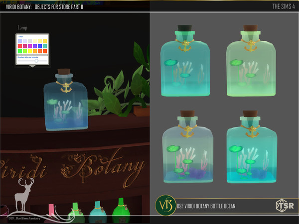 Sims 4 — DSF VIRIDI BOTANY Bottle Ocean by DanSimsFantasy — Objects to decorate a counter at the reception of a business