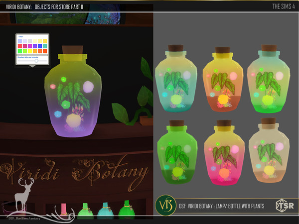 Sims 4 — DSF VIRIDI BOTANY Bottle with plants by DanSimsFantasy — Objects to decorate a counter at the reception of a