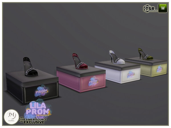 Sims 4 — lila prom salon deco box shoes by jomsims — lila prom salon.In the wardrobe, the gown glitters, a work of art