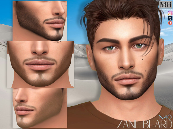 Sims 4 — [Patreon] Zane Beard N40 by MagicHand — Stubble beard in 13 colors - HQ Compatible.