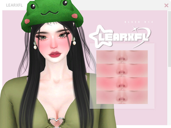 Sims 4 — [Learxfl] Blush N14 by Learxfl — 8 swatches , HQ and BGC . Standalone item with thumbnail.