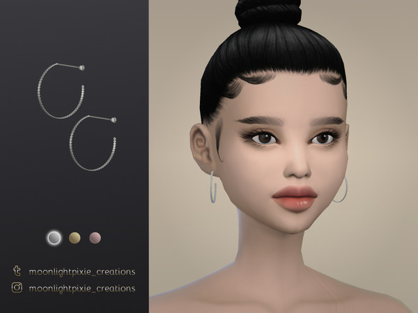 Sims 4 — Earrings N7 by moonlightpixie_ — Base game compatible, new mesh.