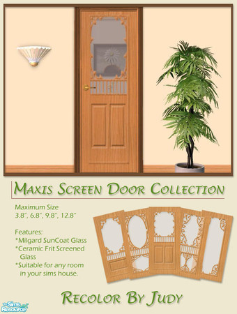 Sims 2 — Judy Maxis Screen Door - Brown1 by judyhugsnoopy — Another set of screen door for your starter house :) Recolor