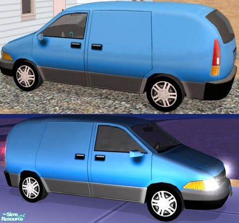 Sims 2 — Business Van - Light Blue Recolor by Dr Pixel — Light Blue Van Color option for your Business Van - can be used