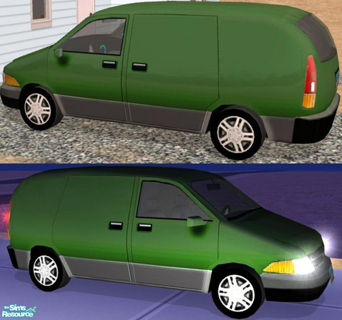 Sims 2 — Business Van - Forest Recolor by Dr Pixel — Forest Green Van Color option for your Business Van - can be used