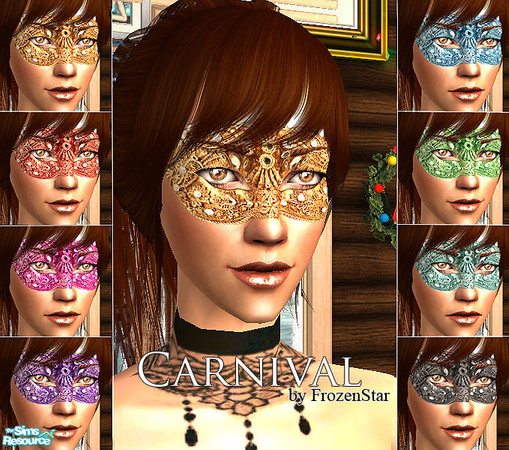 Sims 2 — Carnival Set by FrozenStarRo — A carnival mask for your sims ladies, maybe for a Halloween dress-up party?!