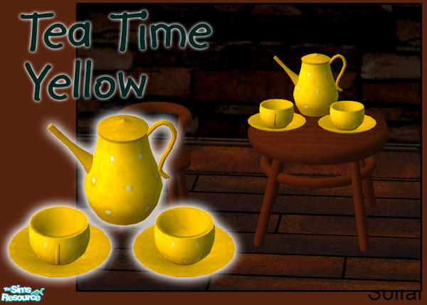 Sims 2 — Tea Time Yellow by solfal — Recolour of my "toddler tea party" item