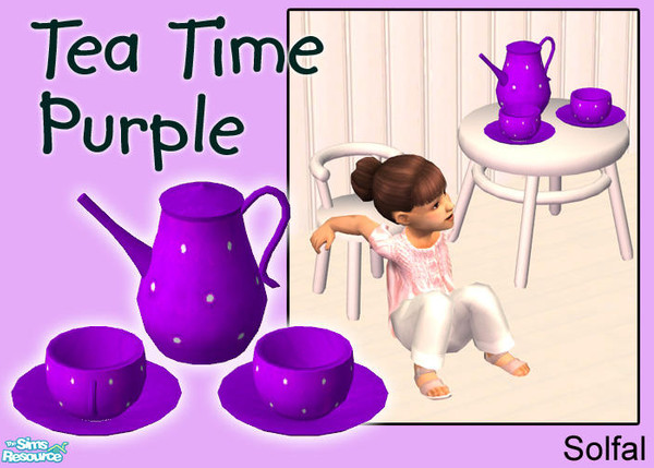Sims 2 — Tea Time Purple by solfal — Recolour of my "toddler tea party" item