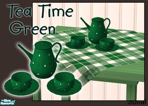 Sims 2 — Tea Time Green by solfal — Recolour of my "toddler tea party" item