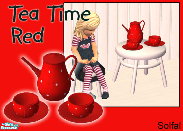Sims 2 — Tea Time Red by solfal — Recolour of my "toddler tea party" item