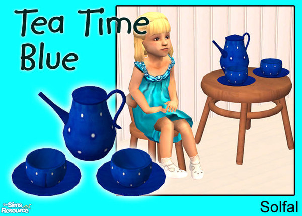 Sims 2 — Tea Time  Blue by solfal — Recolour of my "toddler tea party" item