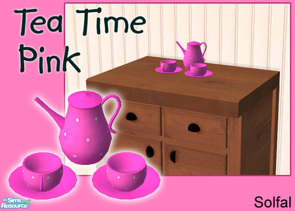 Sims 2 — Tea Time Pink by solfal — Recolour of my "toddler tea party" item