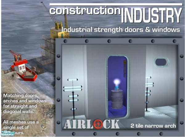 Sims 2 — Airlock 2-tile Narrow Arch DIAGONAL by Cyclonesue — You'll need the straight version of this arch for the