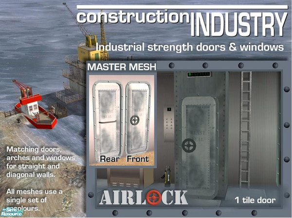 Sims 2 — Main door - DIAGONAL version by Cyclonesue — For this diagonal door to work, you must also download the straight
