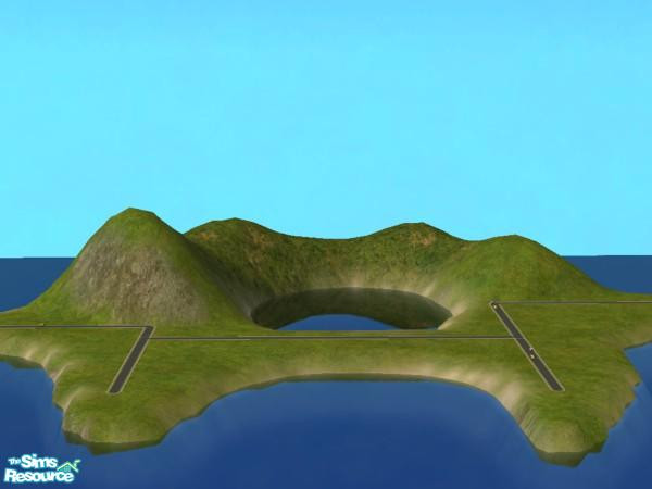Sims 2 — Two Moons Bay by c_literati — Another take on one of my hood terrains: an even smaller version, so named due to