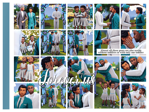 Sims 4 — [simmireen] forever us by simmireen — 'Forever us' 17 variety wedding poses for a mainly masculine couple (most