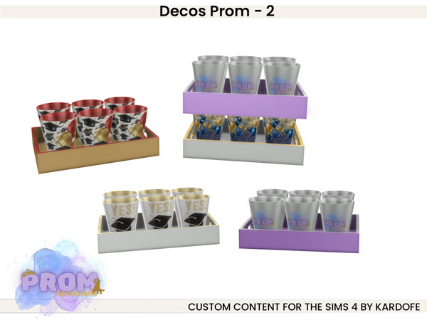 Sims 4 — kardofe_Decos Prom_Tray with glasses by kardofe — Second part of a set of decorations to set the scene for a