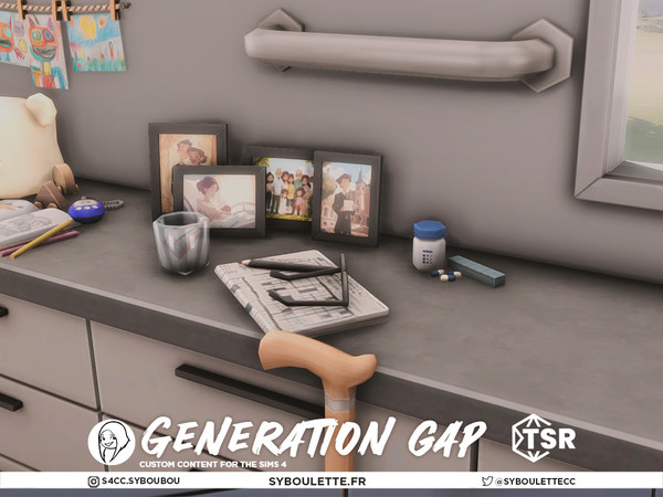 Sims 4 — Generation Gap - Senior Era - Pills by Syboubou — Introducing Generation Gap, a new CC set with 22 items