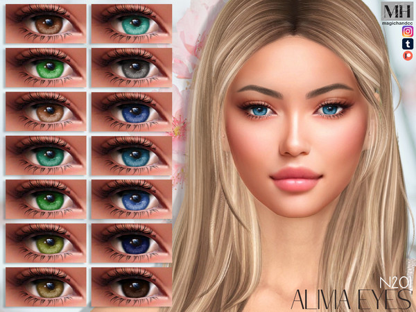 Sims 4 — [Patreon] Alivia Eyes N201 by MagicHand — Cute eyes for males and females in 16 colors - HQ Compatible.