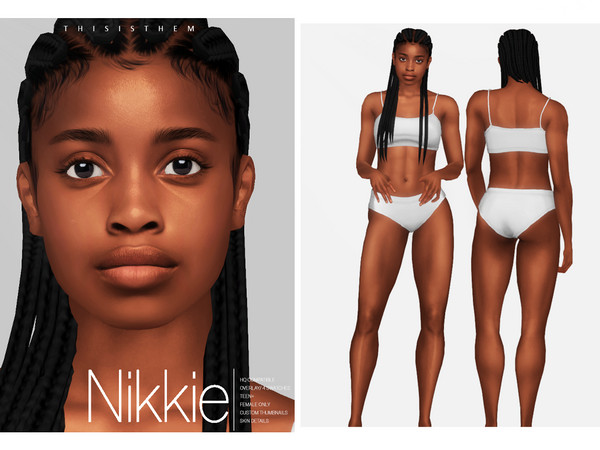 Sims 4 — [PATREON] Nikkie Skin Overlay by thisisthem — HQ Compatible ; Overlay (4 swatches) ; Skin Details Category ;