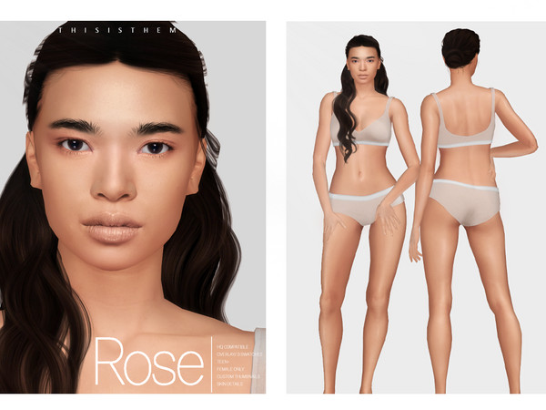 Sims 4 — [PATREON] Rose Skin Overlay by thisisthem — HQ Compatible ; Overlay (3 swatches) ; Skin Details Category ; Teen+