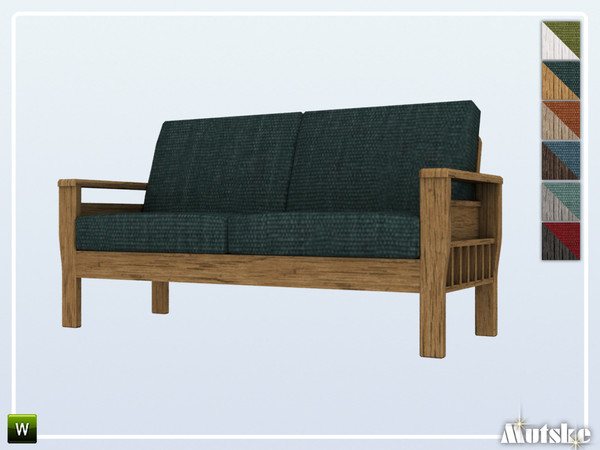 Sims 4 — Ashton Loveseat by Mutske — Ashton Livingroom set with seating, surface and more, some have slots to put clutter
