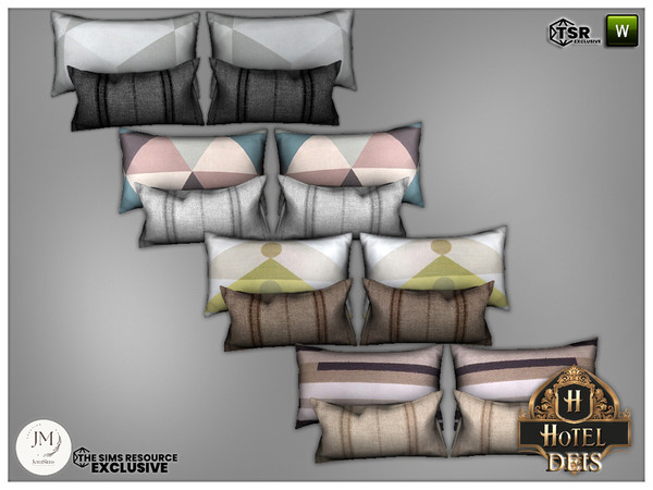 Sims 4 — Deis bedroom cushions bed by jomsims — Discover sophisticated elegance with this hotel chic bedroom set in four