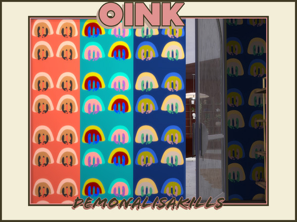 Sims 4 — Oink by DemonaLisaKills — Yes, you read correctly.... a pig becomes at for your walls