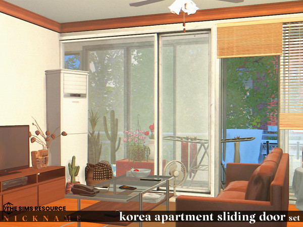 Sims 4 — korea apartment sliding door set_4x3 by NICKNAME_sims4 — korea apartment sliding door set 10 package files.