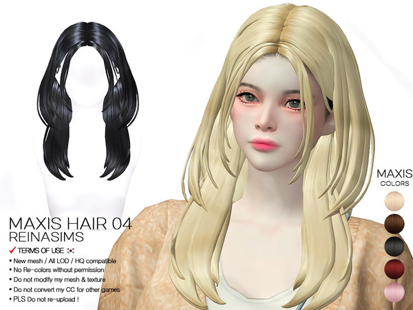Sims 4 — REINA TS4 MAXIS HAIR 04 by Reina_Dambi — - New mesh