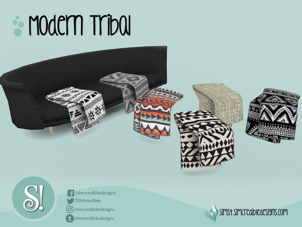 Sims 4 — Modern Tribal Blanket by SIMcredible! — by SIMcredibledesigns.com available at TSR 6 colors variations