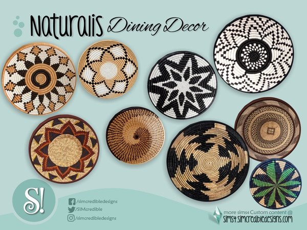 Sims 4 — Naturalis Dining wall plate 1 by SIMcredible! — by SIMcredibledesigns.com available at TSR 8 colors variations