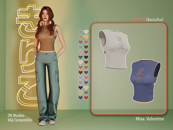 Sims 4 — Kazuha Top by MissValentine142 — Tank top with open back