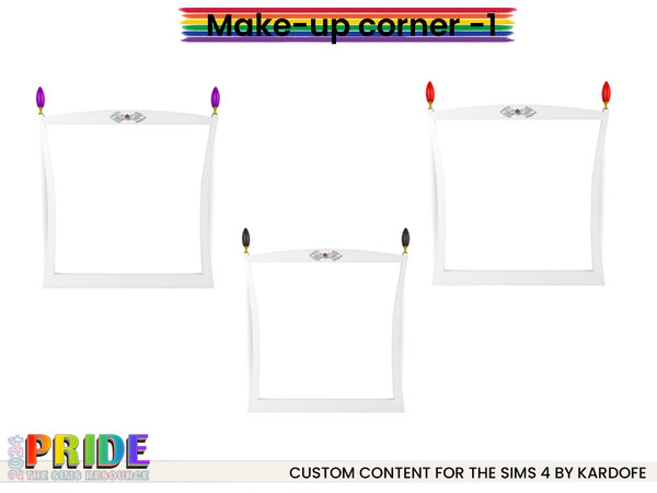 Sims 4 — kardofe_Make-up corner_Mirror by kardofe — First part of a three-part series of furniture and decorative objects