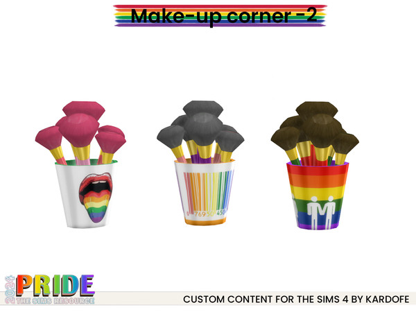 Sims 4 — kardofe_Make-up corner_Makeup brushes by kardofe — Part two of a three-part series of furniture and decorative