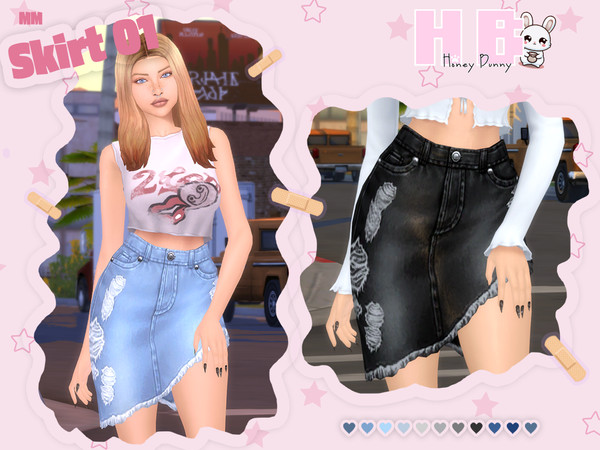 Sims 4 — [HB] SKIRT 01 by HoneyBunnnyx — [Honey Bunny] [HB] EA edited mesh