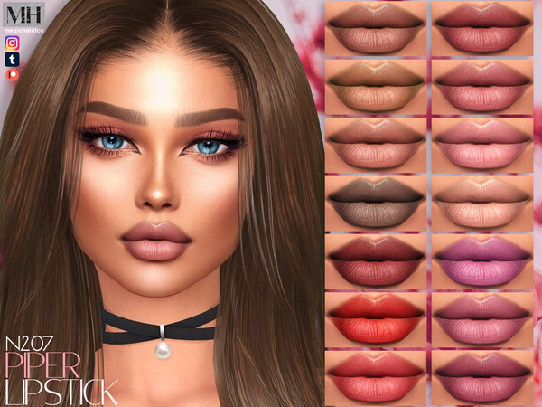 Sims 4 — [Patreon] Piper Lipstick N207 by MagicHand — Matte lips in 18 colors - HQ Compatible.