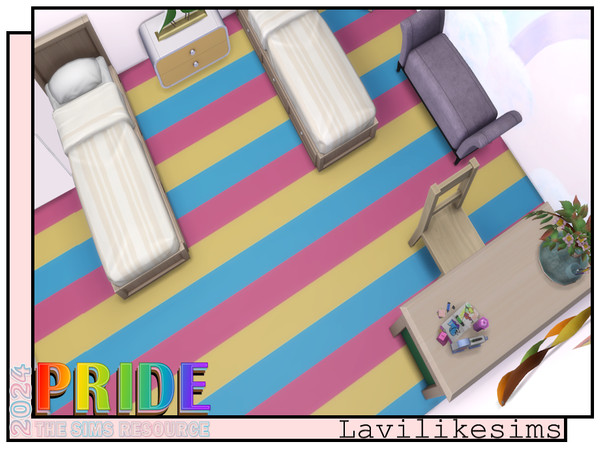 Sims 4 — Pride Stripe Floors by lavilikesims — All colours stripe floors 7 in total, tried to do as may letters in lgbtq