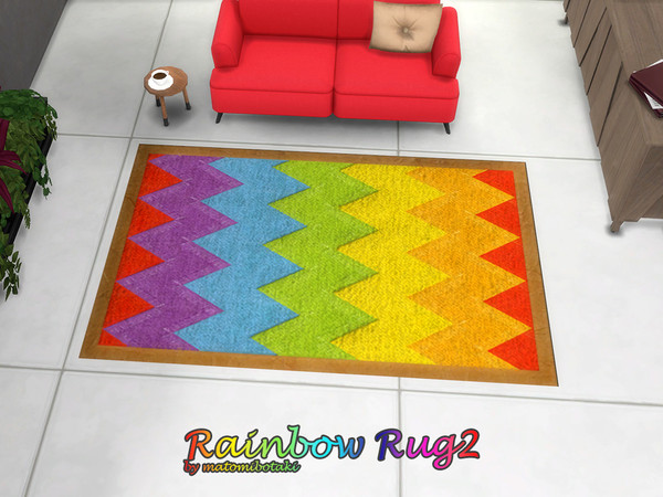 Sims 4 — Rainbow Rug2 by matomibotaki — Long live diversity. Let life be colorful and diverse and not just with carpets