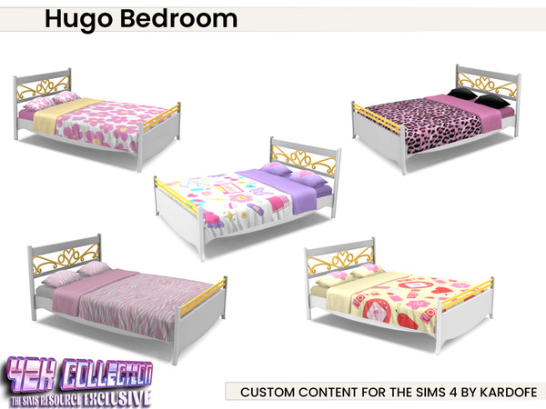 Sims 4 — kardofe_Hugo Bedroom_Bed by kardofe — Stylish and nostalgic bedroom.