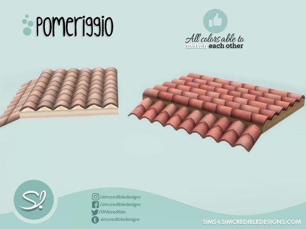 Sims 4 — Pomeriggio decor roof by SIMcredible! — by SIMcredibledesigns.com available at TSR 3 colors + variations