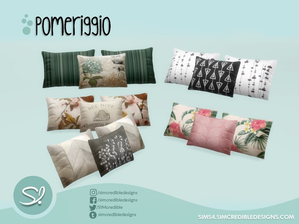 Sims 4 — Pomeriggio cushions by SIMcredible! — by SIMcredibledesigns.com available at TSR