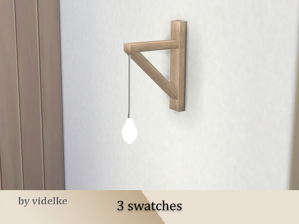 Sims 4 — Wooden Wall Lamp by videlke2 — A modern-styled bathroom, combined with natural materials. The set contains: