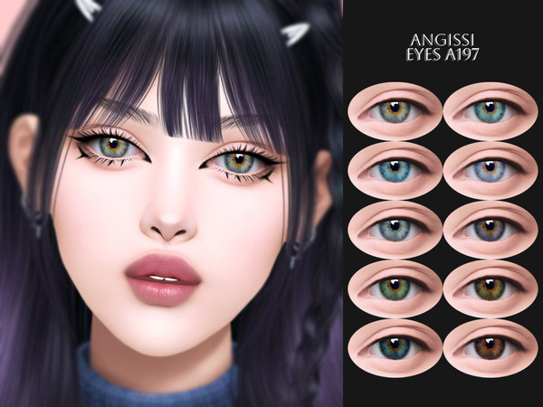 Sims 4 — EYES A197 by ANGISSI — PREVIEWS MADE USING HQ MOD Facepaint category