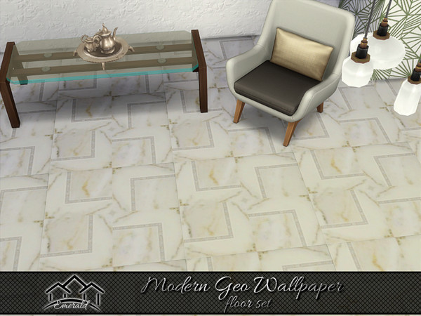 Sims 4 — Modern Geo Wallpaper floor1 by Emerald — Will add eye-catching dimension and charm to any room in your