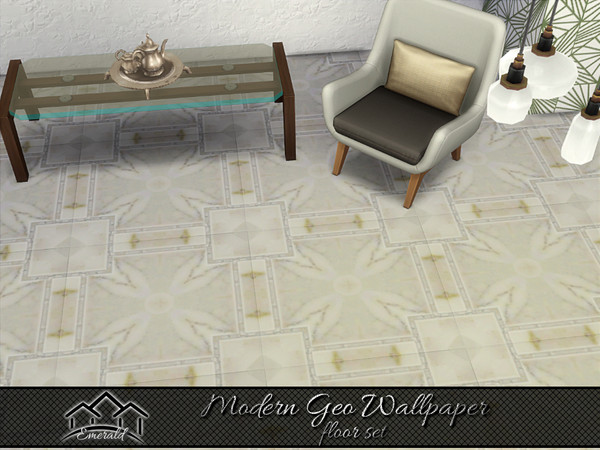 Sims 4 — Modern Geo Wallpaper floor5 by Emerald — Will add eye-catching dimension and charm to any room in your