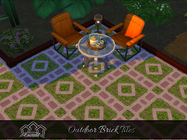 Sims 4 — Outdoor Brick Tiles1 by Emerald — Let's create feeling of home with unique outdoor brick tiles.